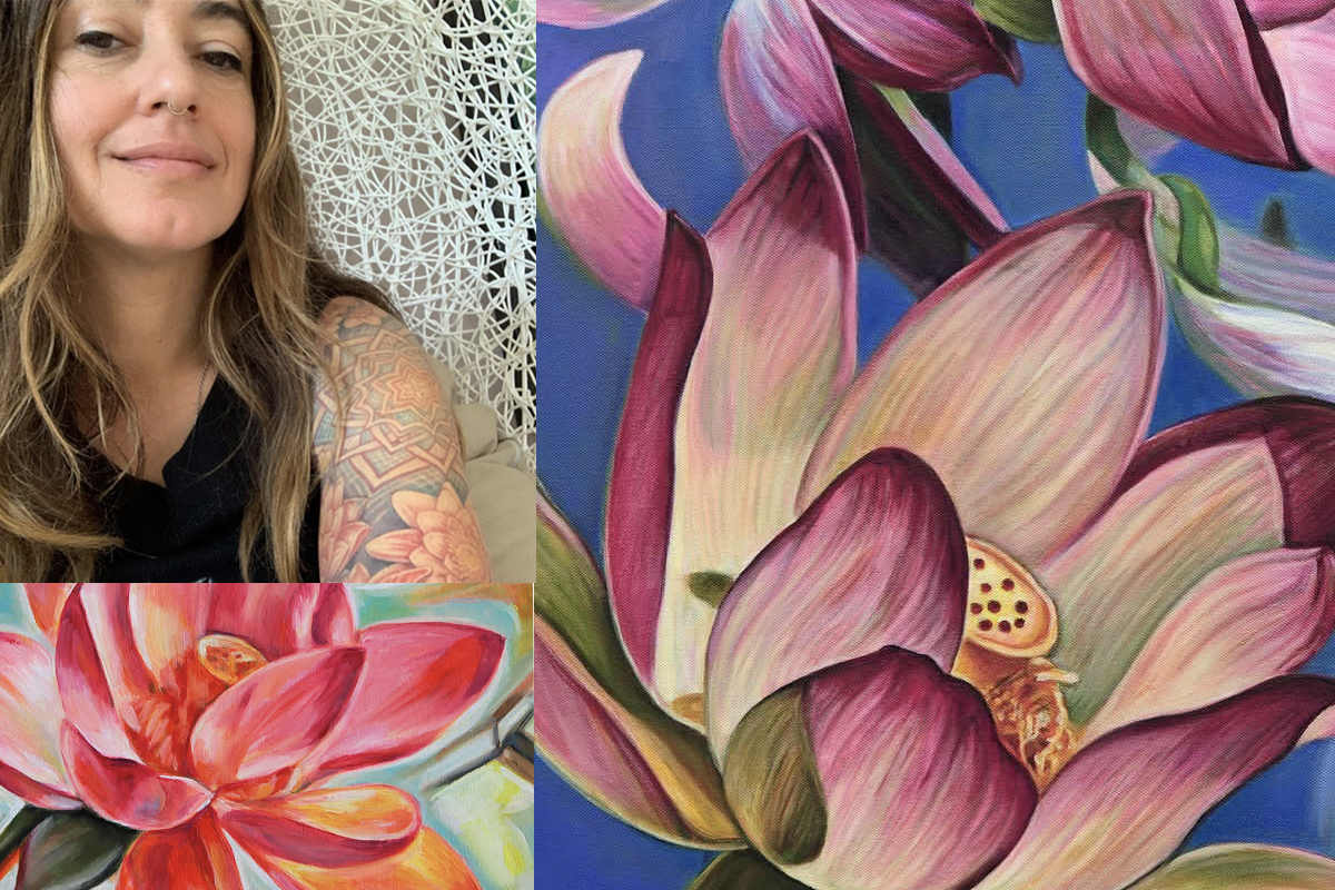 Michele Aitchison painting in progress