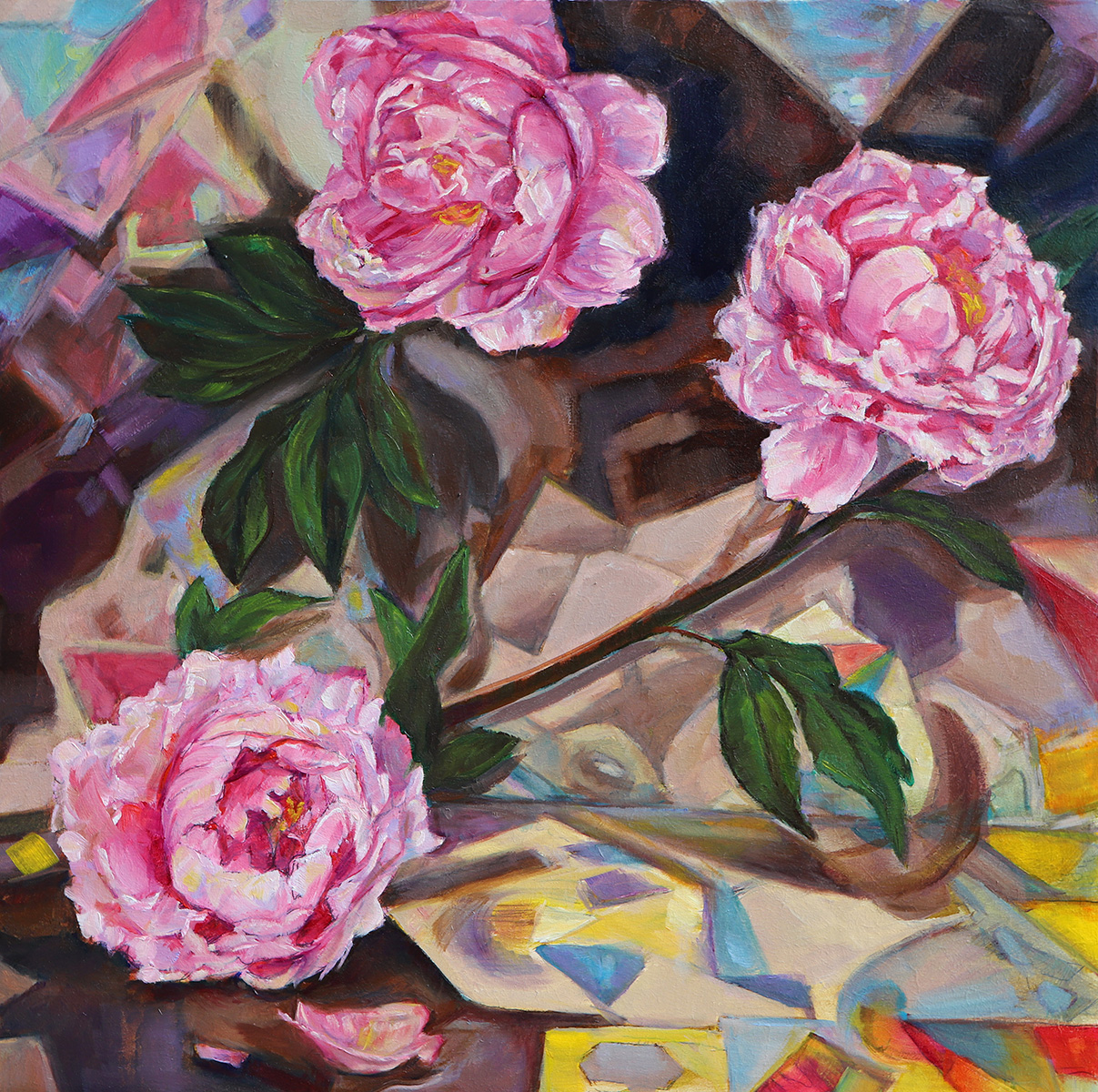 Three Peonies — original painting by Michele Aitchison