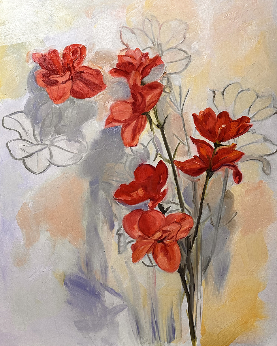 Red Pop — Strada painting by Michele Aitchison